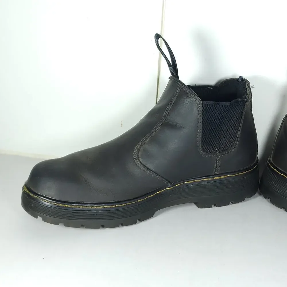 Dr. Martens Men's Hardie US 10 Black Leather Pull On Chelsea Work Boots